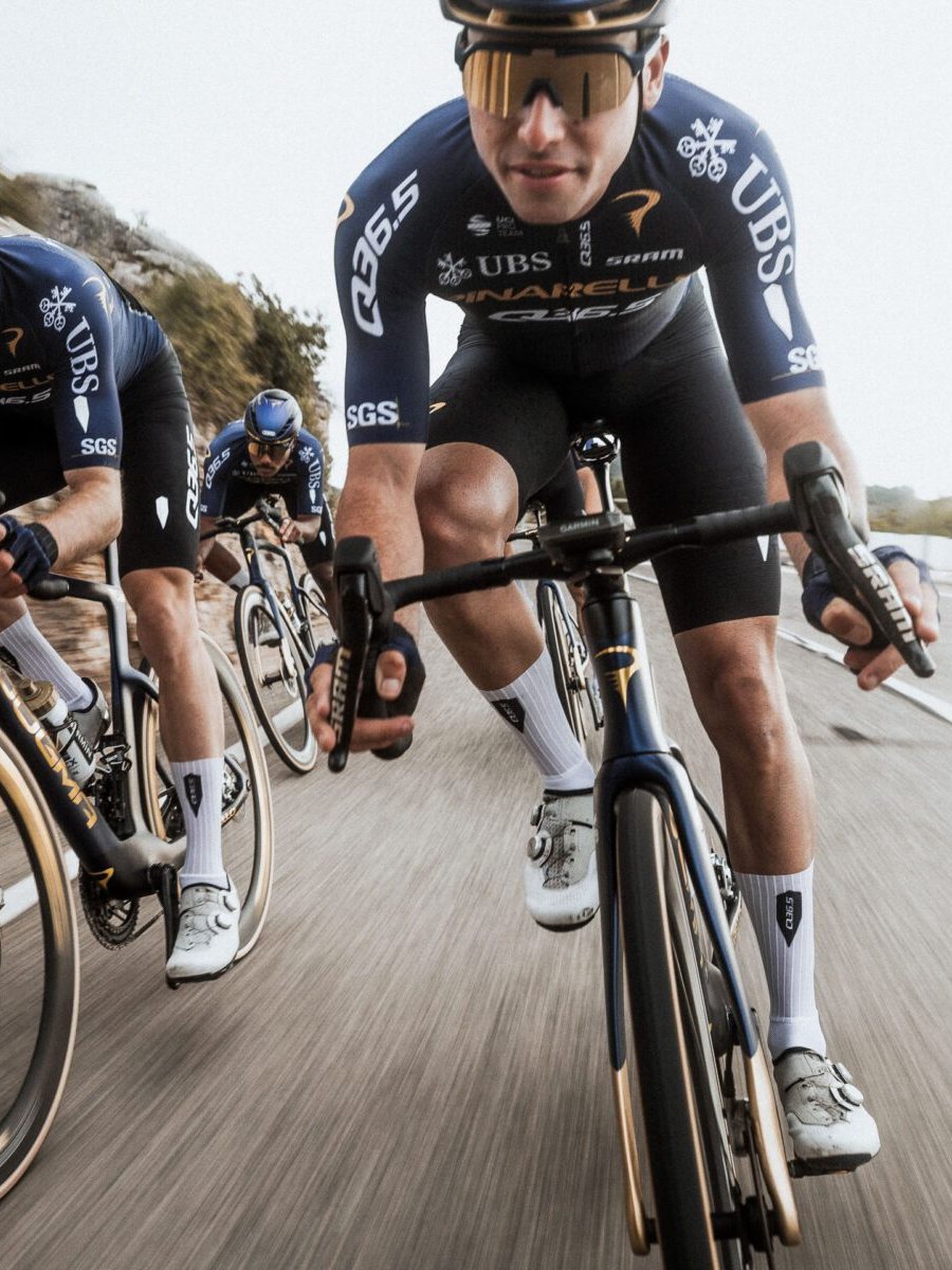 Pinarello Q36.5 Pro Cycling Team riders racing in Q36.5 kit