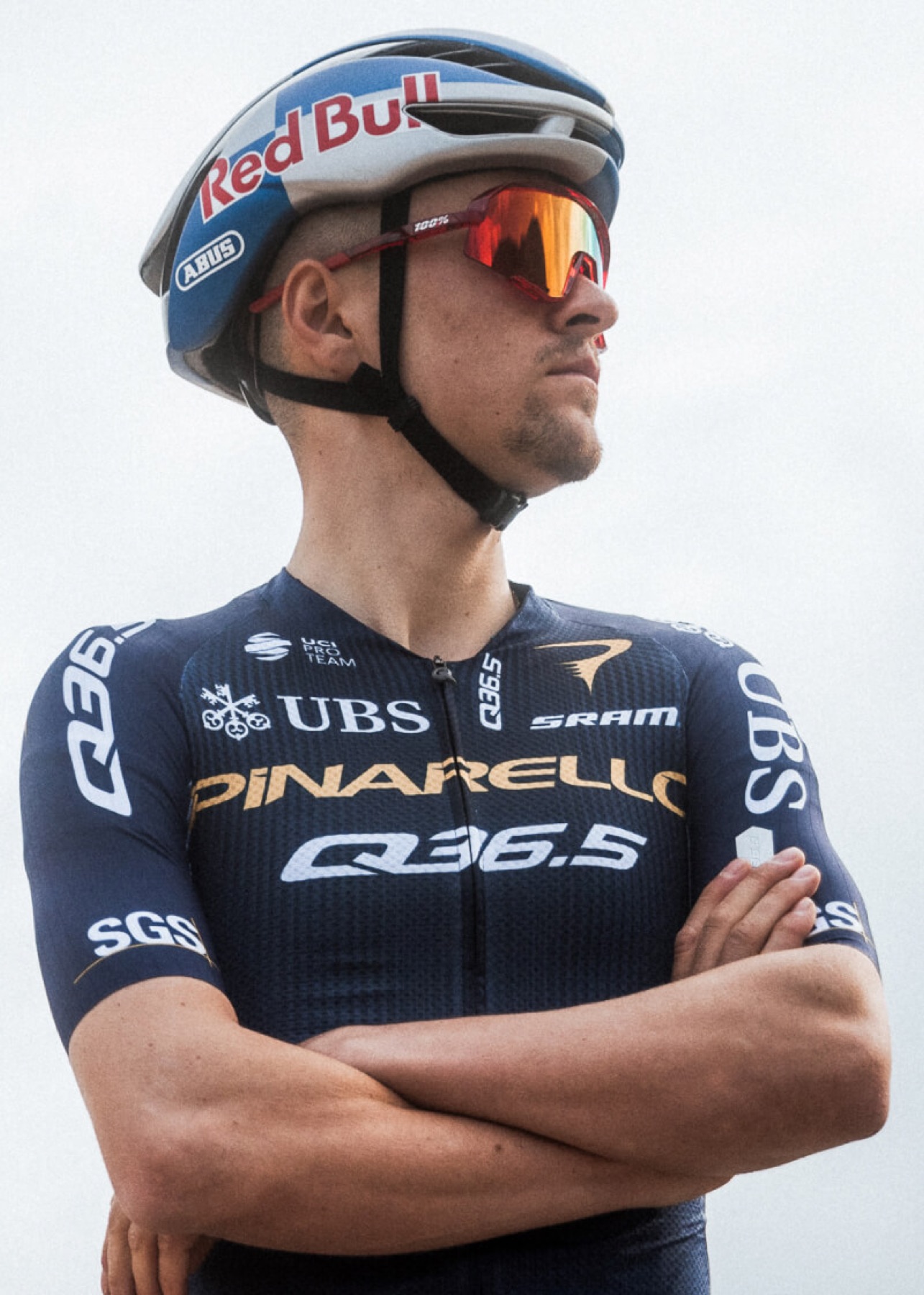 Rider in a Q36.5 Pro Cycling Team jersey